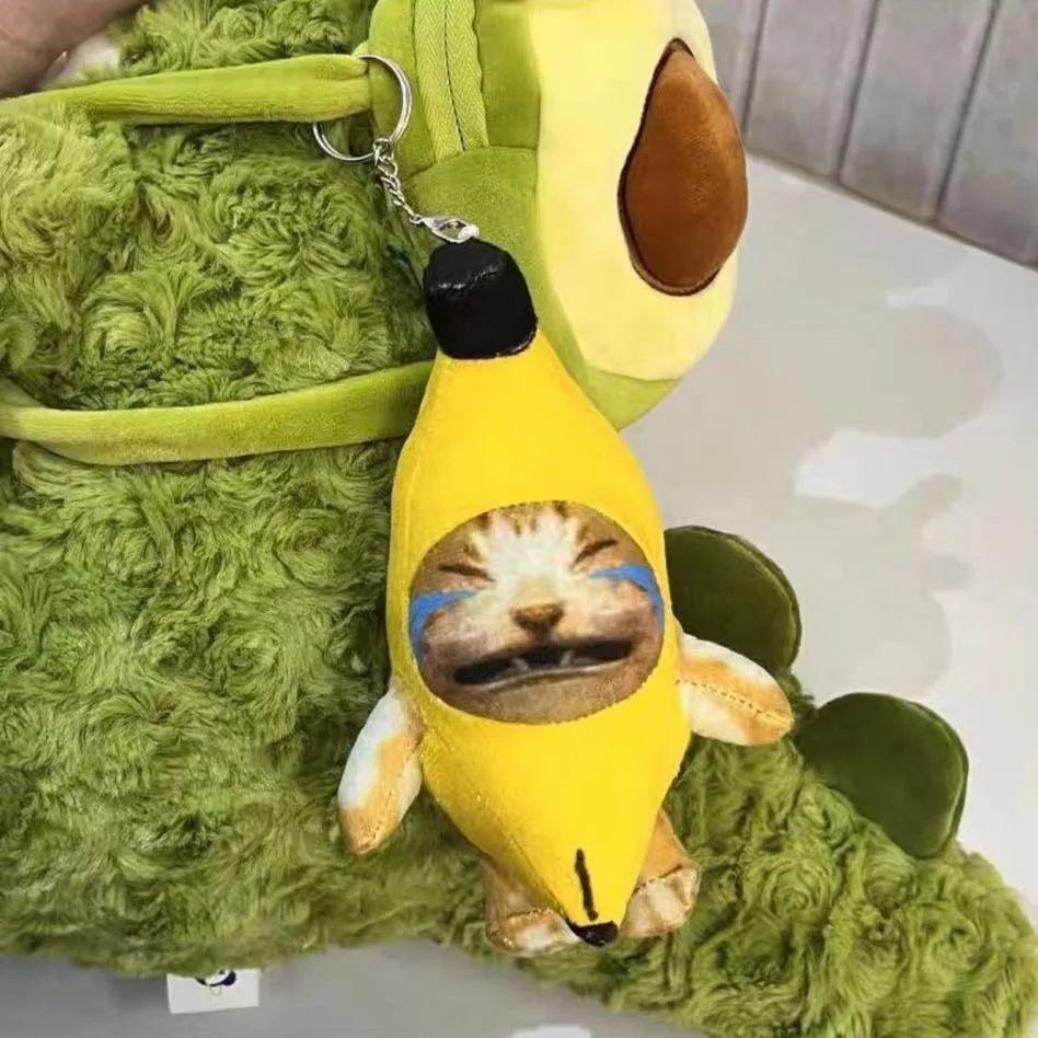 Banana Cat Plushie Keychain